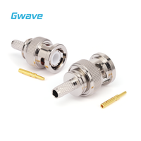 Connecteur RF mâle Gwave BNC-J5 (laiton) à souder et à sertir pour câbles RG142/RG58/RG223, compatible PCB, DC-3G, conforme RoHS