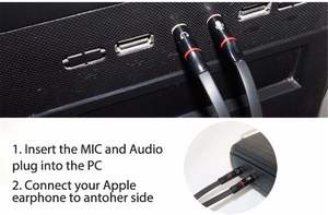 3,5-mm-Audiokonverter Stecker-Buchse-Kabel 2-in-1-Adapter-Headset-Mikrofon Doppelloch-Mobil teil Computer AUX-Audio kabel - Product Image 4