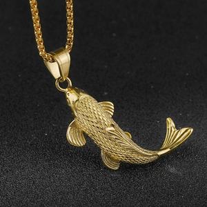 Collier Pendentif Koi en Acier Inoxydable avec Breloque Sirène Dansante, Bijou de Mode Porte-Bonheur - Product Image 4