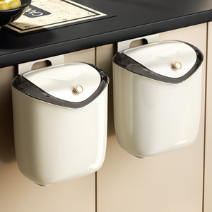 Selected <b>Wall</b> <b>Mounted</b> Trash Can Oval With Lid For Bathroom Kitchen Indoor Use Small Size Large Size - Product Image 2