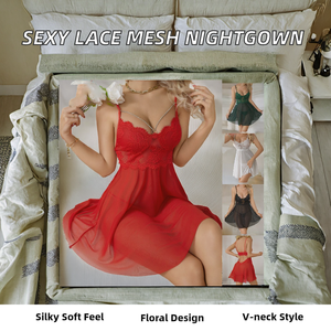 Nouvelle collection 2025 : Lingerie érotique sexy en dentelle florale, nuisette de luxe pour l'été et l'automne, tentation pure et irrésistible, modèle ajouré. - Product Image 2