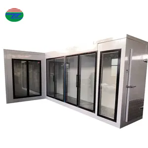 Refrigerador para supermercado, pantalla tipo L, habitación fría con unidad de condensación