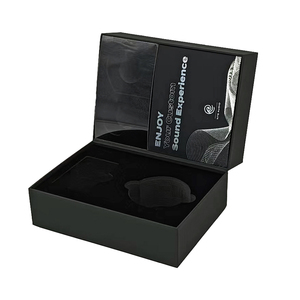 Luxury <b>Black</b> Rigid Cardboard Magnetic Gift <b>Box</b> with Custom Logo - Product Image 1