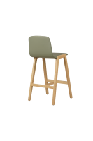 Tabouret de bar moderne en bois de hêtre rembourré avec dossier et assise rembourrés pour café commercial, bistrot, hôtel, comptoir, restaurant