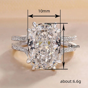 Anello Rettangolare a Doppio Strato Stile Vintage per Donne - Product Image 4