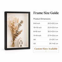 Cadre photo en MDF, boîte à ombre, profondeur importante, fleurs séchées, artisanat fait main, cadre de présentation, décoration murale ou de table pour la maison