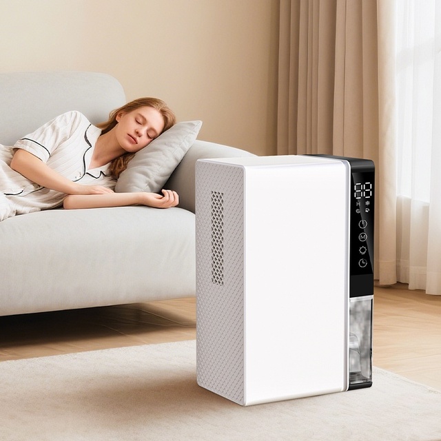 80 OZ Portable Electric Mini Home Dehumidifier with 7 Colors LED Light Silent Small Household Air Dryer Dehumidifier