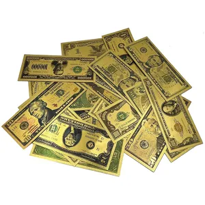 कम moq नकली पैसे देखो की तरह असली usd 1 2 5 10 20 50 100 1000 5000 डॉलर सोने की पन्नी नोट