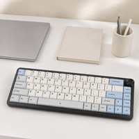 Teclado Mecánico de Marca Privada con Logotipo Personalizado, Retroiluminación RGB, Inalámbrico Trimodal 2.4G, Cableado, Perilla Giratoria