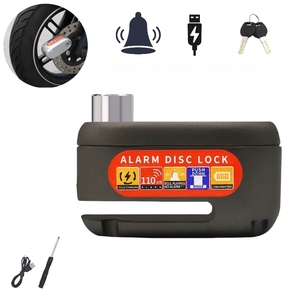 Smartgoor kunci cakram <span class=keywords><strong>Alarm</strong></span>, kunci rem cakram sepeda motor Anti Maling, baterai Lithium 500mAh, <span class=keywords><strong>Alarm</strong></span> 110db Anti air - Product Image 1