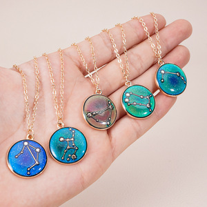 Collar con Colgante de Humor que Cambia de Color con la Temperatura, Collar con 12 Constelaciones del Zodiaco, Joyería, Regalos de Cumpleaños - Product Image 4