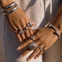 Jewelry for Women European American Stainless Steel Jewelry Rings Niche High-End Bracelets Non-Fading Cross-Border Accessories