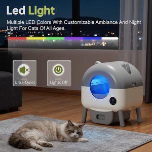 Bac à litière automatique autonettoyant grande capacité pour plusieurs chats, contrôlé par application, silencieux et sans odeur, avec capteurs de sécurité intelligents - Product Image 6