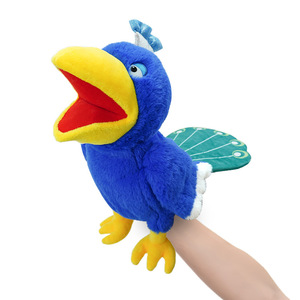 Juguete de Peluche de Pavo Real para Niños al por Mayor, Marioneta de Mano de Animal con Boca Abierta, Muñeco de Peluche Suave de Algodón PP - Product Image 1