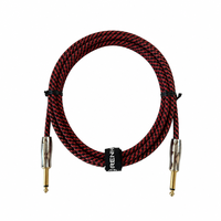Câble audio professionnel OEM RH-I005 TS pour guitare, mâle-mâle, blindé en spirale, gaine en PVC, conducteur en cuivre sans oxygène, câble en tweed