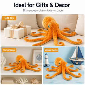 Peluche de <span class=keywords><strong>Pulpo</strong></span> Realista, Juguete de Peluche de Animal Marino, Tentáculos Flexibles, Peluche Suave, Decoración para el Hogar, Regalo para Niños - Product Image 6