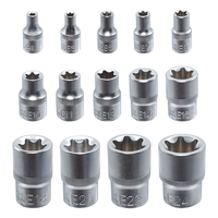 Fournisseur de kits de douilles de type E 14 pièces, douilles hexagonales Torx à 6 points, douilles spline pour la réparation automobile