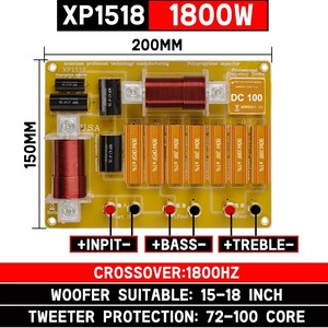 Gertsound Px1018 Chuyên Nghiệp 2-Cách Âm Thanh Chất Lượng Cao <span class=keywords><strong>Crossover</strong></span> Mạng Ngoài Trời Đồng Kim Loại 15 Inch <span class=keywords><strong>8</strong></span> <span class=keywords><strong>Ohm</strong></span> Công Suất Cao Loa - Product Image 2