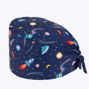 Nuevo Unisex gorro de algodón con estampado Floral absorbente para el sudor, botones, accesorios ajustables, gorros de <span class=keywords><strong>trabajo</strong></span> para salón de belleza, gorros - Product Image 4