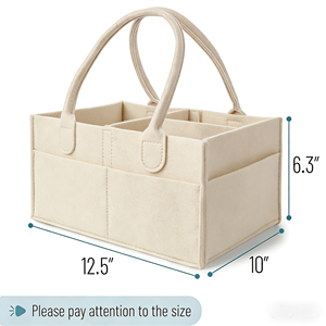 Panier de rangement élégant en feutre réutilisable et portable de grande capacité pour couches de bébé et essentiels pour nouveau-nés - Vente chaude - Product Image 3