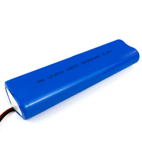 IEC62620 62133 Compliant 18650 6.4V 3000mAh 2S2P Cylindrical LiFePO4 Lithium Ion Battery Pack for Emergency Lighting Exit Signs