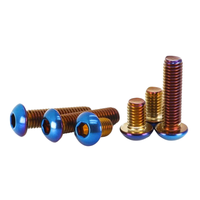 Vis à tête hexagonale ronde ISO7380 M3 M4 X 8 mm 10 mm 12 mm 16 mm 20 mm 25 mm, vis à tête hexagonale, vis en titane bleu brûlé GR5