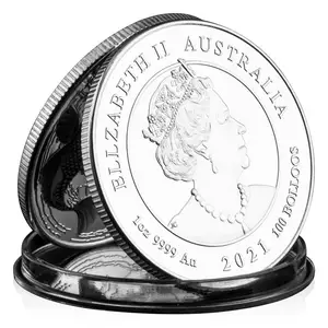सोना और चांदी मढ़वाया लकी मछली सिक्का महारानी एलिजाबेथ द्वितीय स्मृति चिन्ह और उपहार स्मारक सिक्के