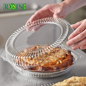 Bán buôn 8 9 10 inch Nhựa rõ ràng Vòng vỏ sò bánh pizza Bánh hộp bản lề container thực phẩm cho nướng - Product Image 3