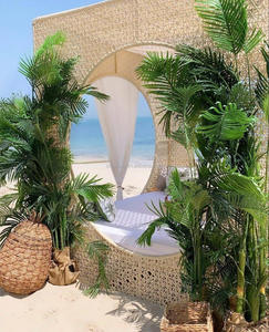 Tumbona de Mimbre Abierta con Forma de Cubo para Exteriores, Muebles de Jardín para Patio de Hotel - Product Image 5