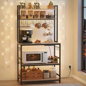 YANG FAN Gros Cuisine Industrielle Boulangers Rack Brun <span class=keywords><strong>Micro</strong></span>-<span class=keywords><strong>ondes</strong></span> Stand Cuisine Étagère Debout - Product Image 3