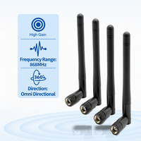 Antenne LoRa externe omnidirectionnelle pliable 868 MHz en caoutchouc avec câble coaxial pour module passerelle IoT sans fil