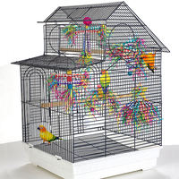 Hapet HC1-XDW015 Cage murale pour oiseaux, jouet à mâcher interactif en plastique écologique et durable, lot de 5, pour perroquets et petits oiseaux