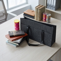 Sac bandoulière pliable en feutre pour ordinateur portable, avec sangle réglable en nylon, poche avant zippée, étanche, portable, pour documents de bureau