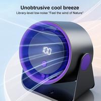 Ventilateur portable USB silencieux à pince, 100 vitesses réglables, rechargeable, petit ventilateur de bureau avec écran LED pour la maison, le bureau et les poussettes