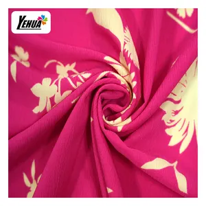 New Item 4 Way Spandex Polyester Crepe Stretch Printing Fabric For Women Garment