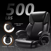 Chaise de bureau ergonomique 500lbs chaise de direction en cuir PU à dossier haut robuste grande et grande meilleure chaise de bureau pour les maux de dos