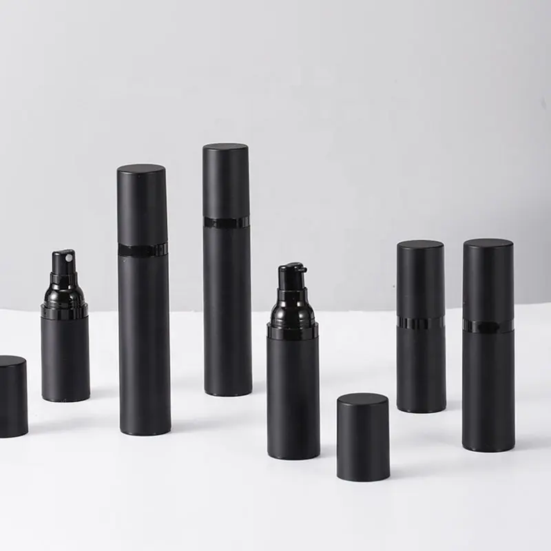 15Ml 30Ml 50Ml Plastic Emulsie Flessen Spuitfles Matte Black Vacuum Fles Airless Pomp Vacuüm Container