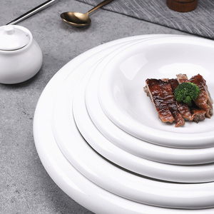 Vajilla con logotipo personalizado para <span class=keywords><strong>restaurante</strong></span>, platos de porcelana de cerámica blanca redonda sencilla, plato de cena, vajilla - Product Image 2