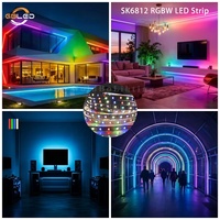 Tira de LED RGBW SK6812 5V 60LEDs/M SMD5050 direccionable individualmente, impermeable, para decoración navideña de jardín exterior, CE RoHS