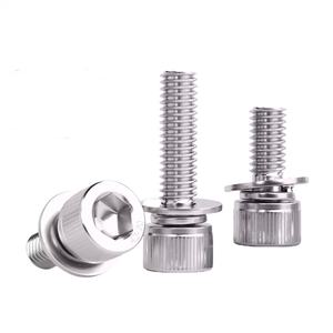 Винты с внутренним шестигранником (под шестигранник) M4 M5 M6 M8 M10 M12 DIN912 из нержавеющей стали A2 с пружинными плоскими шайбами - Product Image 4