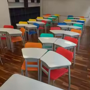 Brazil 8 kết hợp lớp học Bàn và ghế đặt trẻ em thẻ Bàn và ghế đồ nội thất trường học sinh viên bàn ghế - Product Image 1