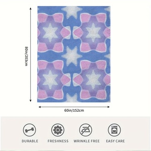 Manta Acogedora Estampada por una Cara, <span class=keywords><strong>de</strong></span> 60x80 Pulgadas, con un Diseño Continuo <span class=keywords><strong>de</strong></span> Estrellas Azules Suaves, Derivados del Anime - Product Image 3