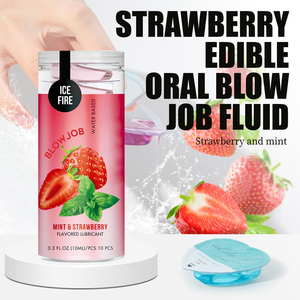 Pelumas seks Oral yang dapat dimakan GAME tempat tidur, <span class=keywords><strong>Gel</strong></span> seks Oral, dewasa, pelumas bebas bilas, 10 buah rasa stroberi - Product Image 2