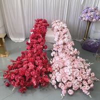 Taplak Meja Pernikahan Mewah IFG 8ft (2.4m) Warna Pink dan Pink Panas untuk Dekorasi Pernikahan, Latar Belakang Sofa