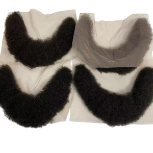Cheveux humains vierges européens de 6 pouces, <span class=keywords><strong>style</strong></span> <span class=keywords><strong>afro</strong></span> 1b #   Barbes en dentelle 7x22cm pour hommes noirs - Product Image 6