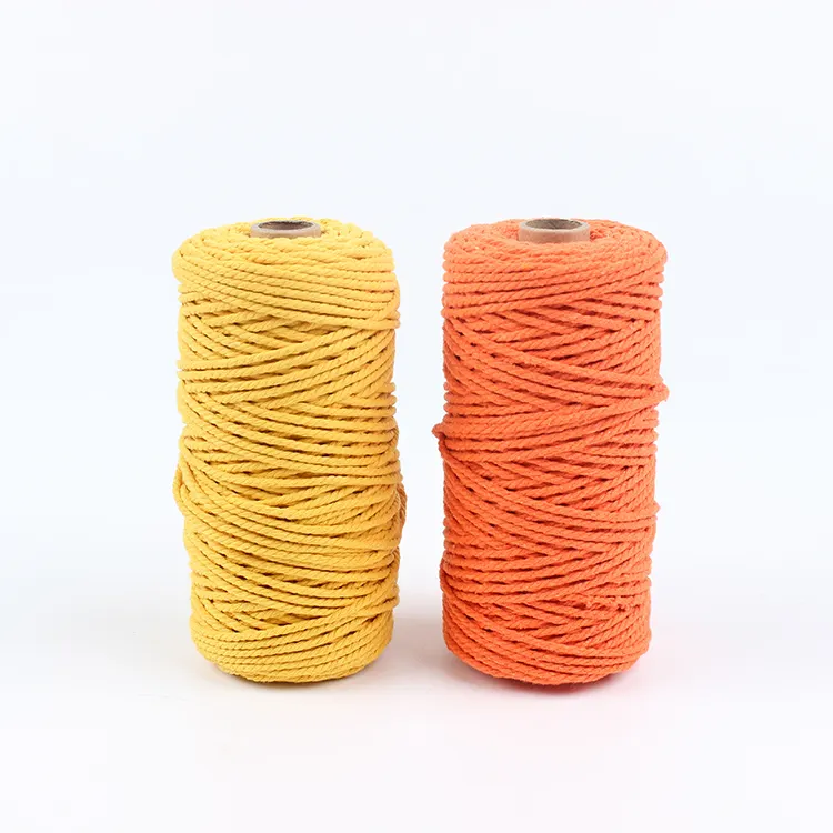 polyester cotton yarn cheap macrame rope 3mm cotton polyester yarn 12 ply macrame cord rope cotton yarn for bag tapestry shoes