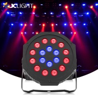 Mini projecteur PAR plat à 18 LED, télécommande DMX 512, activé par le son, RGB 3-en-1, IP33, éclairage de scène