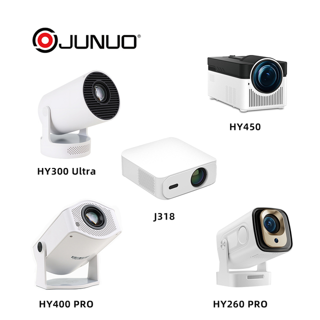 JUNUO New Cheap Price HY300 Pro Smart Android 11 Portable Projector hd Home Video Portable Mini Projector Hy300Pro+ Proyector