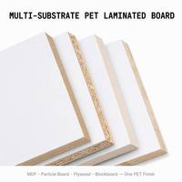 Panneau stratifié PET multi-substrats, MDF PET / panneau de particules PET / contreplaqué PET pour la production de divers meubles