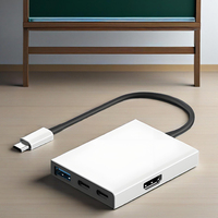 Adaptador Hub Tipo C 4 en 1 con Logotipo Personalizado, 2.1 4K HDTV, Base de Conexión de Aleación de Aluminio 2.1 para Carga y Transferencia de Datos de Portátiles